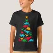Tree Rex Dinosaur Dino Tree Christmas Tree Funny  T-shirt (Voorkant)