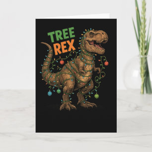 "Tree Rex" Dinosaur Vakantie Humor Kerst T-shirt Kaart