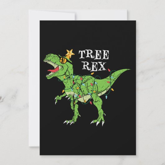 Tree Rex Dinosaurus Grappig Leuke Kerstmis Pyjama Kaart (Voorkant)