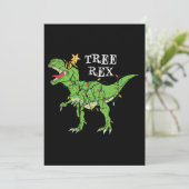 Tree Rex Dinosaurus Grappig Leuke Kerstmis Pyjama Kaart (Staand voorkant)