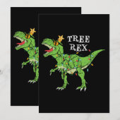 Tree Rex Dinosaurus Grappig Leuke Kerstmis Pyjama Kaart (Voorkant / Achterkant)