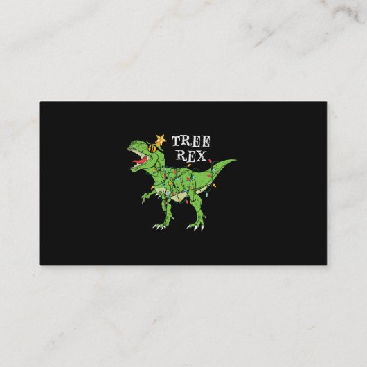 Tree Rex Dinosaurus Grappig Leuke Kerstmis Pyjama  Visitekaartje (Achterkant)