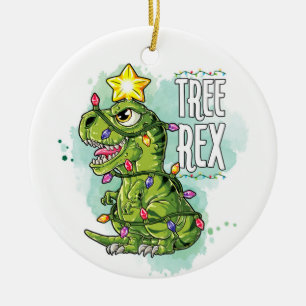 Tree Rex Dinosaurus Keramisch Ornament