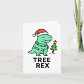 Tree Rex - Funny Christmas Card Feestdagen Kaart (Voorkant)