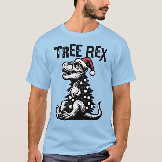 Tree Rex – Funny Christmas T-Rex Design T-shirt (Voorkant)