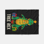 Tree Rex Funny Dinosaur Christmas Fleece Deken (Voorkant (Horizontaal))