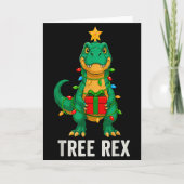 Tree Rex Funny Dinosaur Christmas  Kaart (Voorkant)
