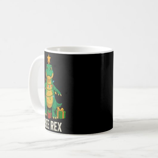 Tree Rex Funny Dinosaur Christmas  Koffiemok (Voorkant links)