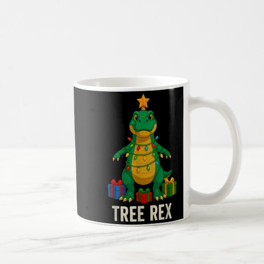 Tree Rex Funny Dinosaur Christmas Koffiemok (Rechts)