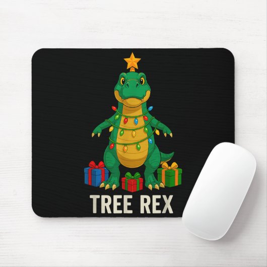 Tree Rex Funny Dinosaur Christmas  Muismat (Met muis)