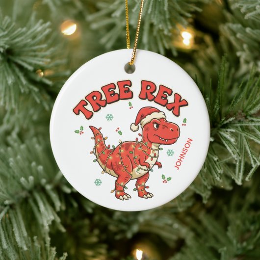 Tree Rex Funny Dinosaur Christmas Ornament Gift (Boom)