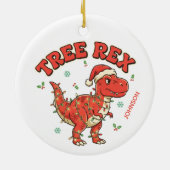 Tree Rex Funny Dinosaur Christmas Ornament Gift (Achterkant)
