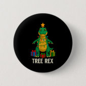 Tree Rex Funny Dinosaur Christmas Ronde Button 5,7 Cm (Voorkant)