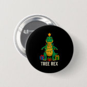 Tree Rex Funny Dinosaur Christmas Ronde Button 5,7 Cm (Voorkant /achterkant)