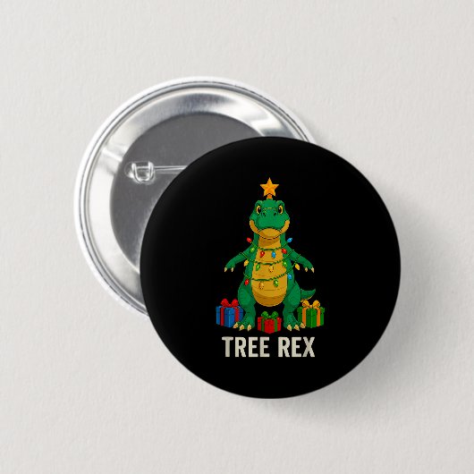 Tree Rex Funny Dinosaur Christmas Ronde Button 5,7 Cm (Voorkant /achterkant)