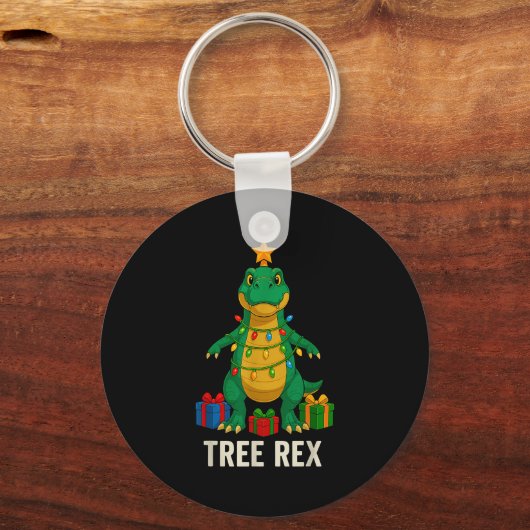 Tree Rex Funny Dinosaur Christmas  Sleutelhanger (Voorkant)