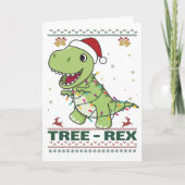 Tree-Rex Funny Dinosaur Pun T-Rex Card Kaart (Voorkant)
