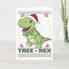 Tree-Rex Funny Dinosaur Pun T-Rex Card Kaart