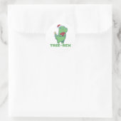 Tree-Rex Funny Dinosaur Pun T-Rex Classic Round St Ronde Sticker (Tas)