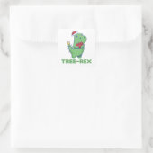 Tree-Rex Funny Dinosaur Pun T-Rex Square Sticker (Tas)