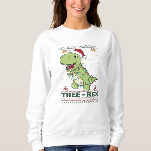 Tree-Rex Funny Dinosaur Pun T-Rex Trui (Voorkant)