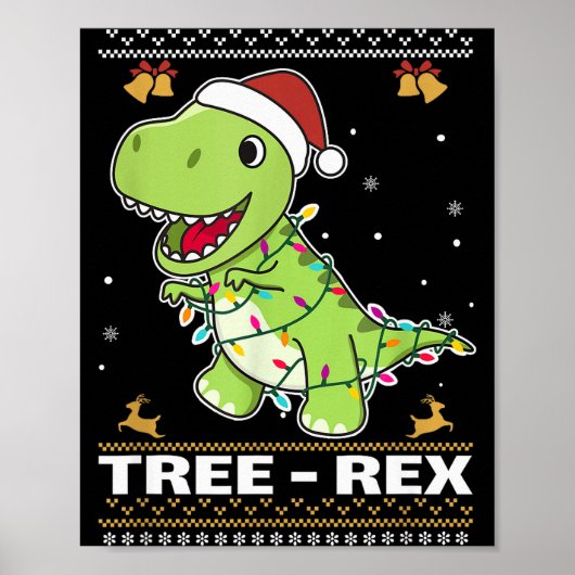 Tree Rex Funny Tyrannosaurus Rex Christmas Pun  Poster (Voorkant)