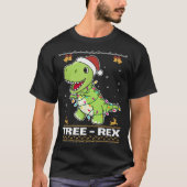 Tree Rex Funny Tyrannosaurus Rex Christmas Pun T-shirt (Voorkant)