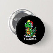 Tree Rex Funny Xmas T Rex Christmas Dinosaur Boys  Ronde Button 5,7 Cm (Voorkant /achterkant)