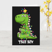Tree Rex Funny Xmas Trex Boys Toddler Christmas Di Kaart (Gele Bloem)