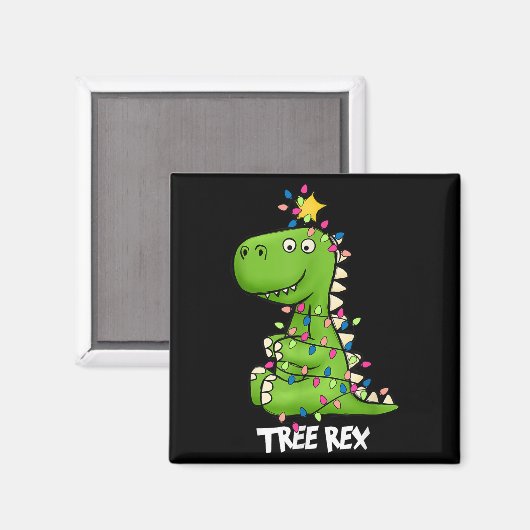 Tree Rex Funny Xmas Trex Boys Toddler Christmas Di Magneet (Voorkant / Achterkant)