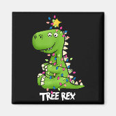 Tree Rex Funny Xmas Trex Boys Toddler Christmas Di Magneet (Voorkant)