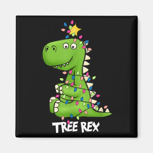 Tree Rex Funny Xmas Trex Boys Toddler Christmas Di Magneet (Voorkant)
