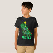 Tree Rex Grappig Retro Kerstmis Dino T-shirt (Voorkant volledig)
