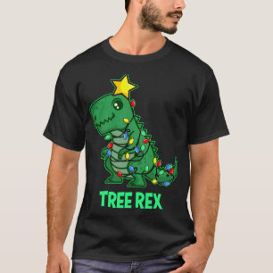 Tree Rex Grappig Retro Kerstmis Dino T-shirt