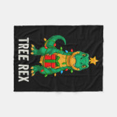 Tree Rex Grappige Dinosaurus Kerst Fleece Deken (Voorkant (Horizontaal))
