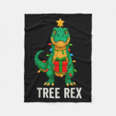 Tree Rex Grappige Dinosaurus Kerst Fleece Deken (Voorkant)