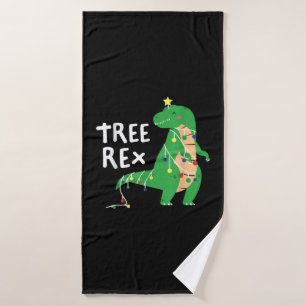 Tree Rex - Grappige Kerst Tyrannosaurus Rex Badhanddoek