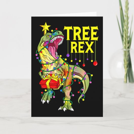 Tree Rex! Grappige Kerstmis Paleontoloog Kaart (Voorkant)