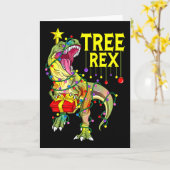 Tree Rex! Grappige Kerstmis Paleontoloog Kaart (Gele Bloem)