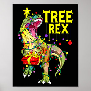 Tree Rex! Grappige Kerstmis Paleontoloog Poster