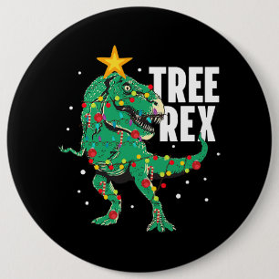 Tree Rex Grappige TRex Lover Dinosaurus Kerstboom Ronde Button 6,0 Cm
