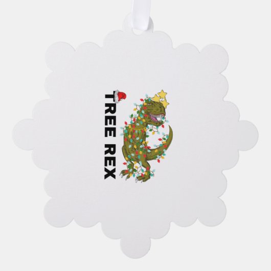 Tree Rex Kerstmis Dinosaurus T Rex 2 Ornament Kaart (Voorkant)