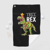 Tree Rex Kerstverlichting Dinosaurus Golfhanddoek (Insitu)
