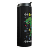Tree Rex Lelijke Kersttrui Dino T-rex Funny O Thermosbeker (Gedraaid links)