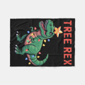 Tree Rex lelijke kersttrui Dinosaur  Fleece Deken (Voorkant (Horizontaal))