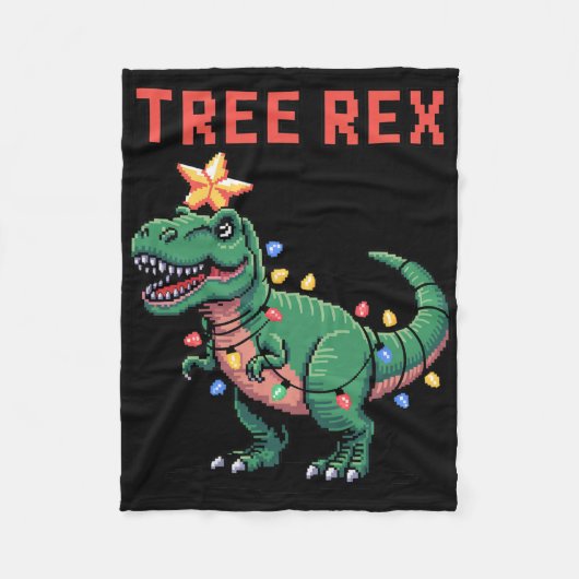Tree Rex lelijke kersttrui Dinosaur  Fleece Deken (Voorkant)