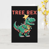 Tree Rex Lelijke Kersttrui Dinosaur Kerstmis Kaart (Gele Bloem)