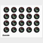 Tree Rex lelijke kersttrui dinosaurus Ronde Sticker (Vel)