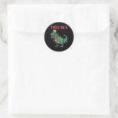 Tree Rex lelijke kersttrui dinosaurus Ronde Sticker (Tas)