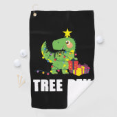 Tree Rex met kerstballen - grappige dino boom Golfhanddoek (Insitu)